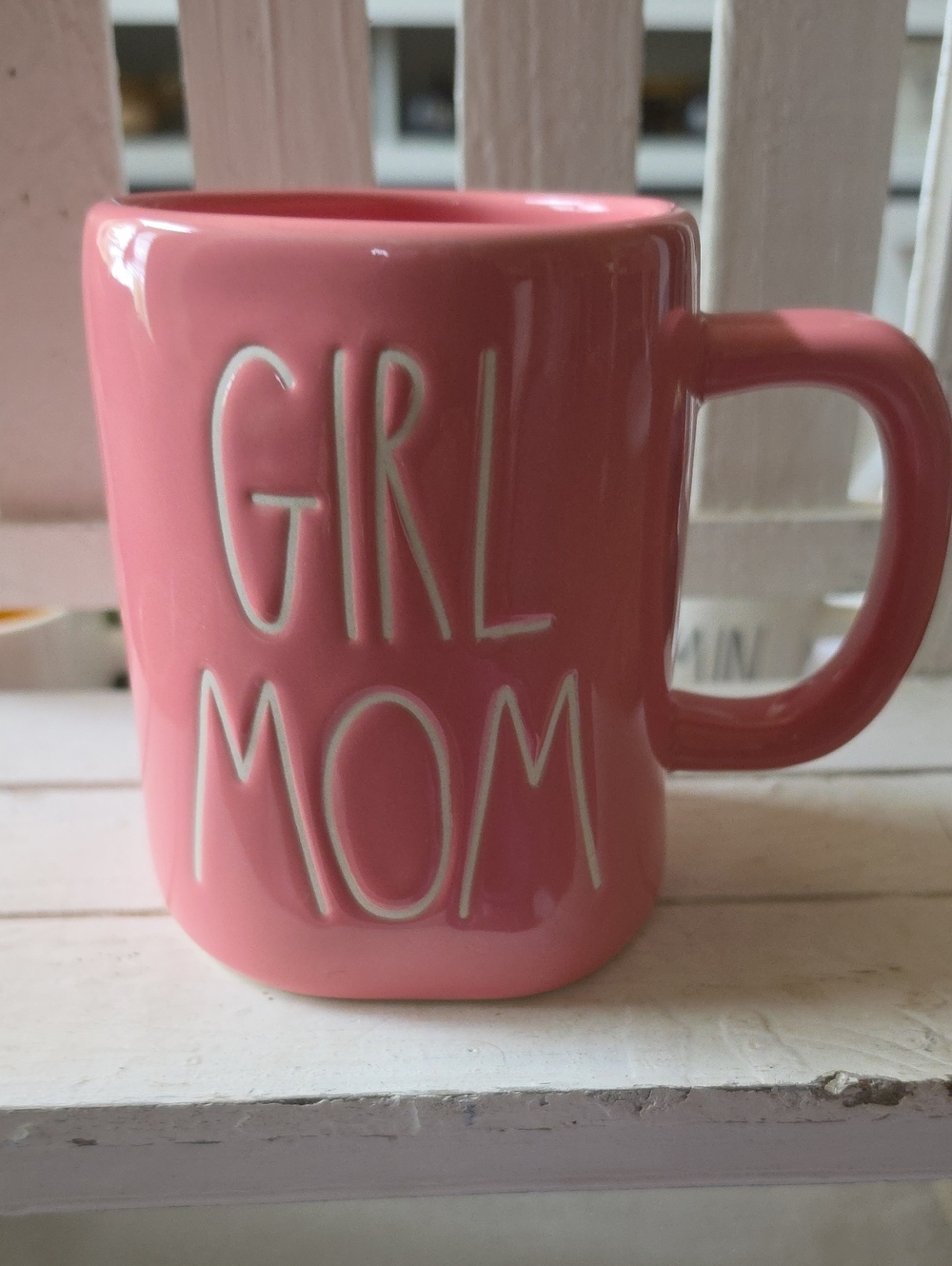 Rae Dunn Pink 'GIRL MOM'  Mug